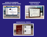 Press Release with Distribution & Online Listing - Half Page Feature in Who's Who in America Hardcover Registry