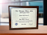 Who’s Who in America Commemorative Plaque